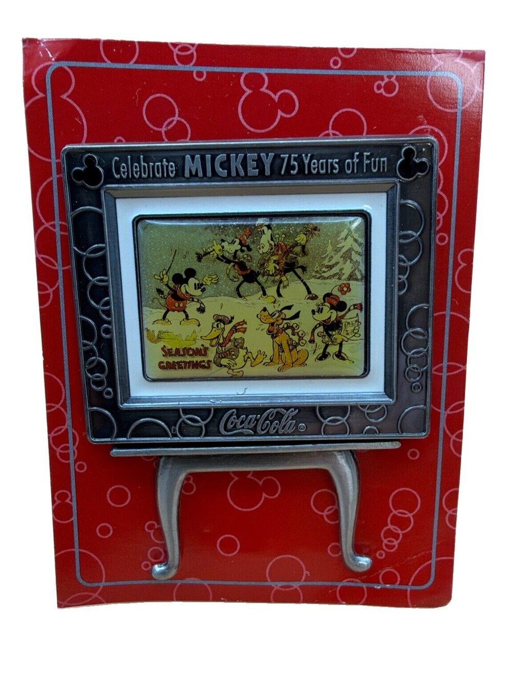 Coca Cola/Disney Mickey Mouse 75 Years of Fun Framed Pictures w/ Easels (Set/3)